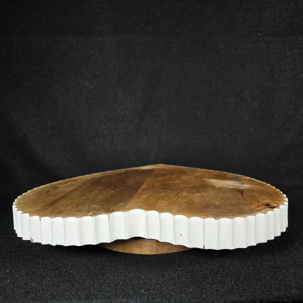 Love & Cupcakes Wooden Heart Shaped Lazy Susan Farmhouse
